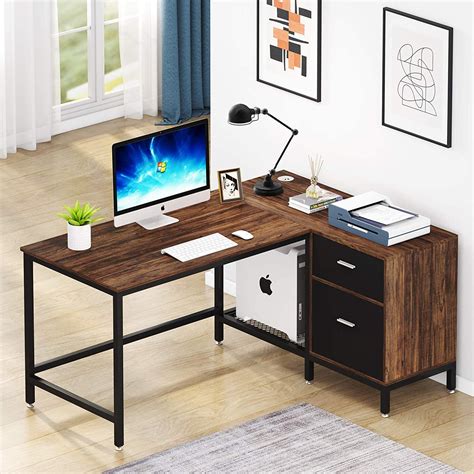 l-shaped metal writing desk